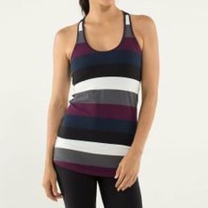Lululemon striped cool racer back tank size 4
